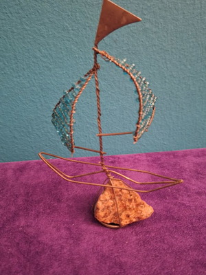 Handmade decorative boat 15cm new