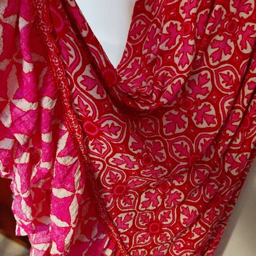 Shoeby dress L used, red pink asymmetrical hem
