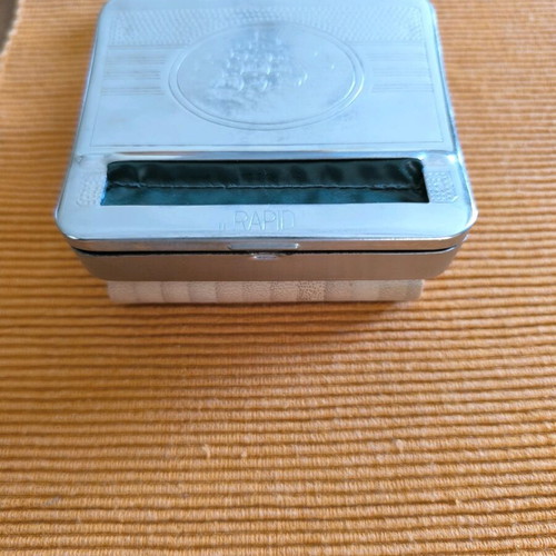 Silver cigarette rolling machine like new - tobacco case