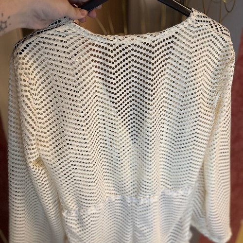 Λευκή διάτρητη μπλούζα και παντελόνα boho style σαν καινούργια