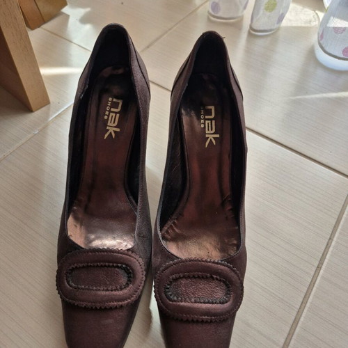 Nak leather pumps used, brown, size 38