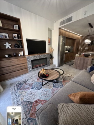 Studio 44 sqm renovated furnished with fireplace and balcony view
