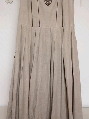Linen long dress like new, size M, beige