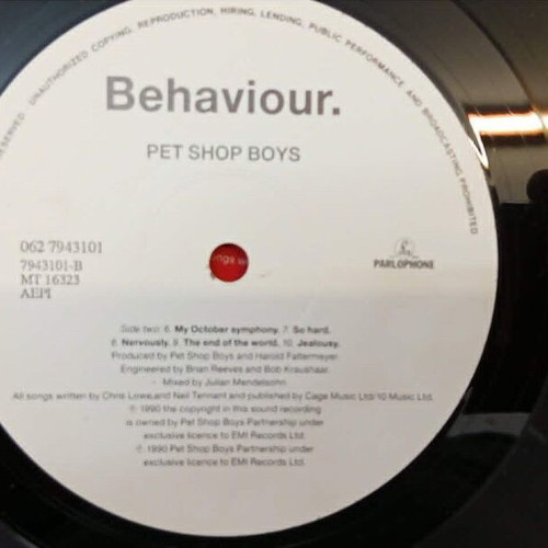 Pet Shop Boys Behaviour LP used, Greek press, pop