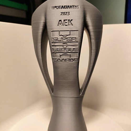 Super League 3d Printed Cup new, glossy silver, 18 cm height
