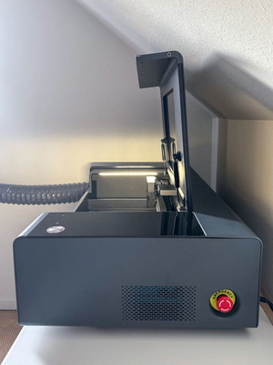 XTOOL P2S 55W CO2 επιτραπέζιος λέιζερ κόφτης μεταχειρισμένος με σετ πυρασφάλειας και Honeycomb Panel