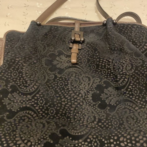 Renaud Pellegrino Paris leather and suede brown handbag like new