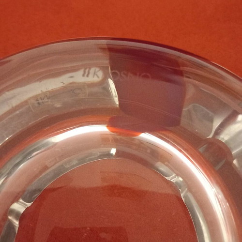 Set of 2 vintage Krosno crystal ashtrays like new