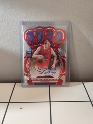 2024-25 Panini Crown Royale Euroleague Ramunas Siskauskas Crystal Red Auto card like new