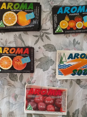 Ετικέτες αναψυκτικού Aroma καινούργιες, συλλεκτικές