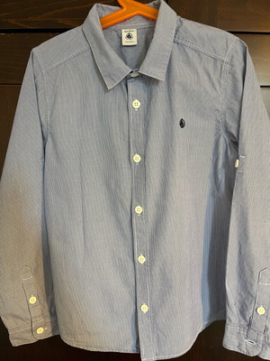 Petit Bateau Kids Dress Shirt new, blue, size 140 cm