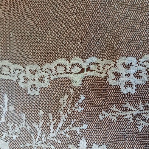 Transparent tablecloth used, light pink with rose patterns