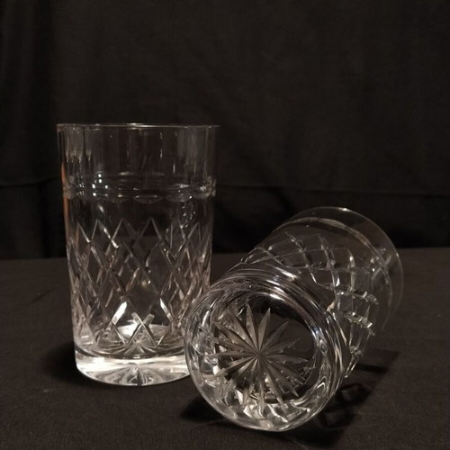 Crystal water glasses used, set of 6