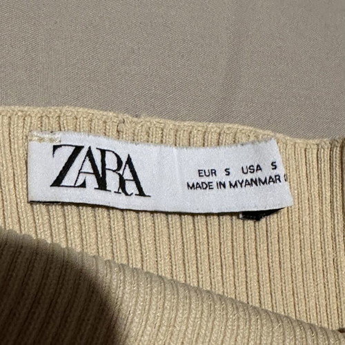 Zara beige backless top, small, sand color