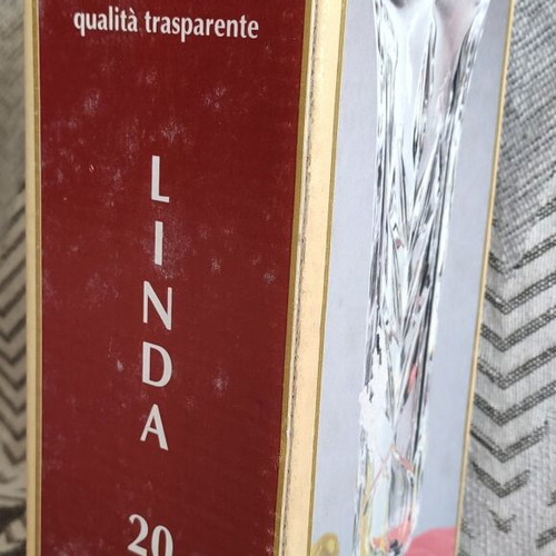 Borgonovo LINDA 20 crystal flower vase new, Made In Italy