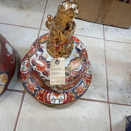 Satsuma vase new with tags, height 850 cm with base and lid