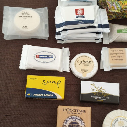 Collection of 30 new individual hotel and travel soaps