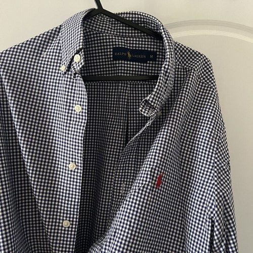 Ralph Lauren shirt size M blue and white checkered like new