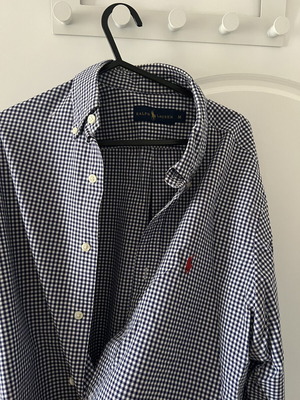Ralph Lauren shirt size M blue and white checkered like new