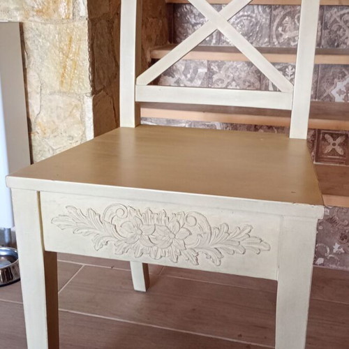Country style wooden chair, vintage, Italian origin