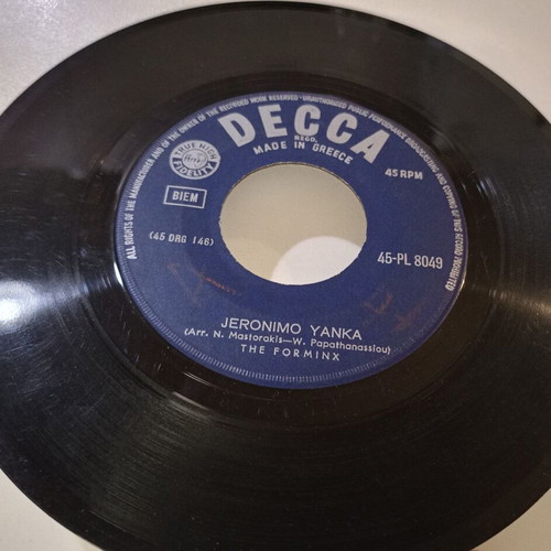 Decca 45 RPM record 45-PL 8049 by The Forminx used