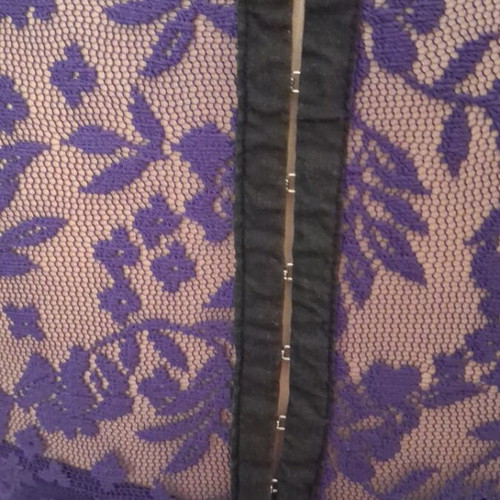 Miss Selfridge short purple dress with lace overlay