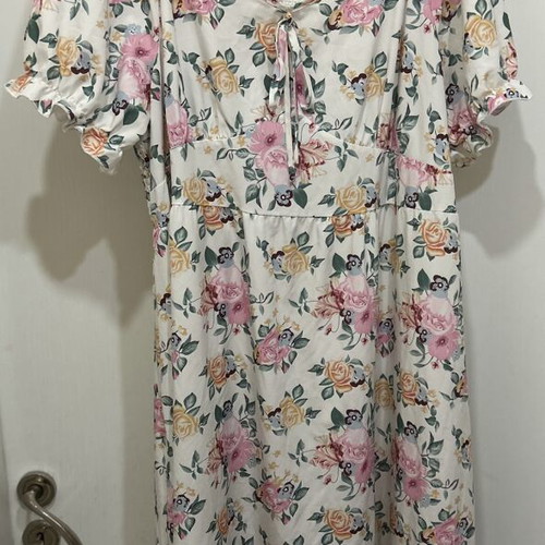 Maxi dress 5XL floral pastel, new