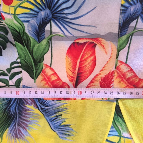 Yellow Skort Jumpsuit Small Tropical Print Like New