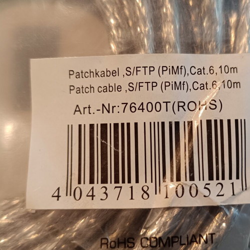 InLine Cat.6 S/FTP Ethernet Patch Cable 10m, transparent