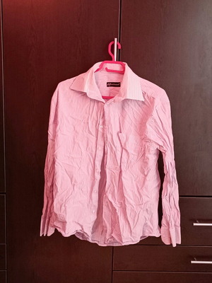 Men's shirt XL like new, lilac with white stripes