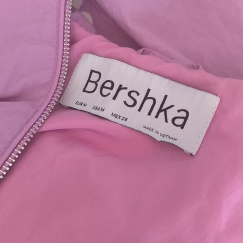 Bershka jacket purple-pink open with hood satin texture size M new