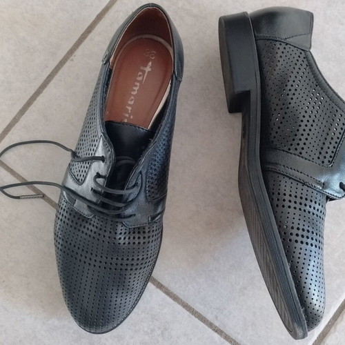 Tamaris women's moccasins size 38 used, black leather