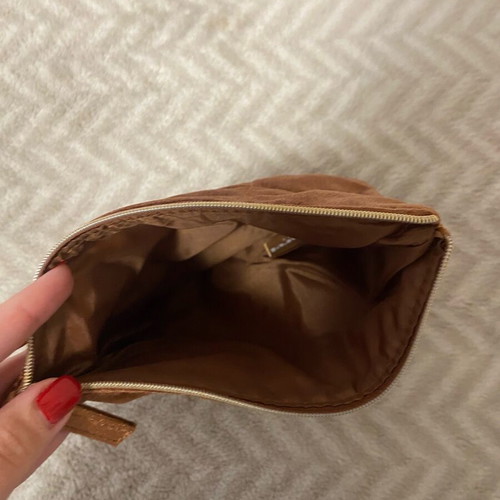 Cacharel Yes I am velvet toiletry bag like new, brown