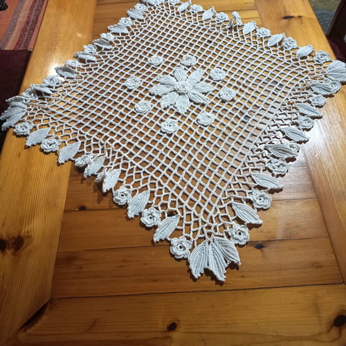 White crochet doilies, 3 different, new