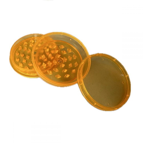 Plastic tobacco and herb grinder orange new 60x25mm 2-position