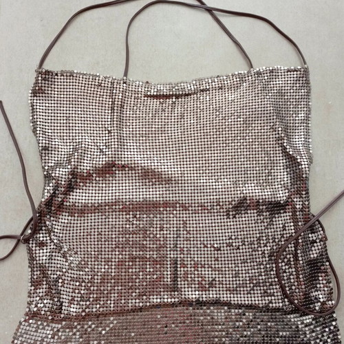 Y2K Ozone Aluminium Mesh Top Like New, Gold, Adjustable Back