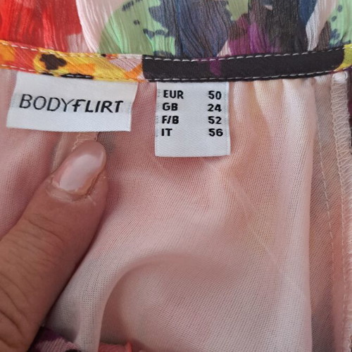Bonprix plus size floral dress like new, size 50, pink multicolor