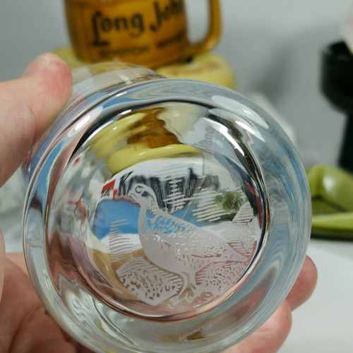 Famous Grouse collectible whisky cut glass used
