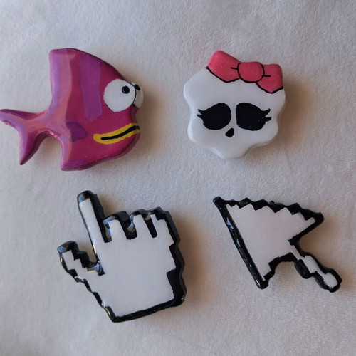 Handmade Pixel Clickers Magnets new