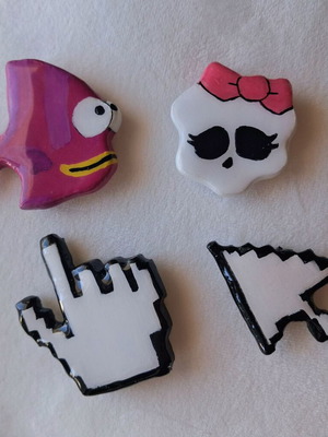 Handmade Pixel Clickers Magnets new