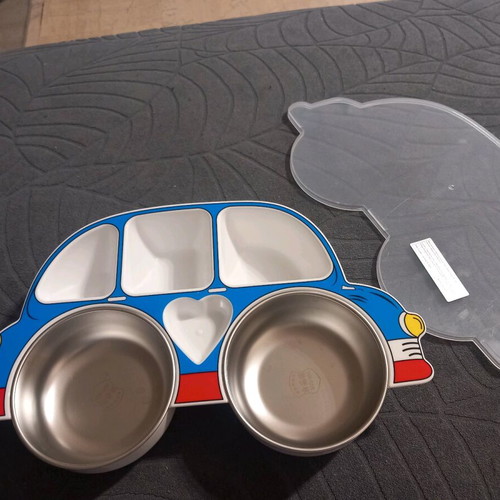 Children's plate new, multiple compartments car-shaped