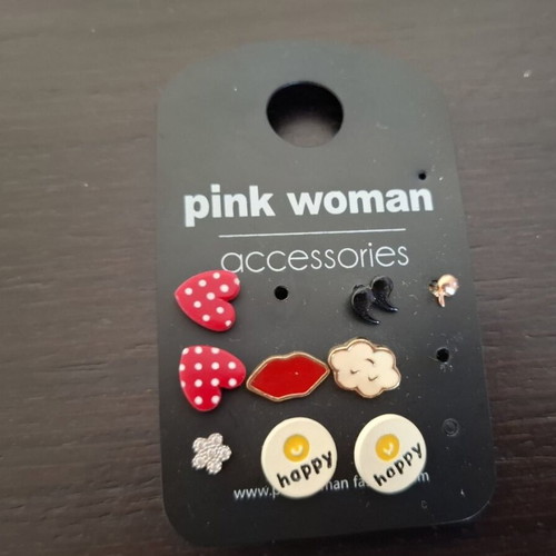 Pink Woman earrings like new, multicolor