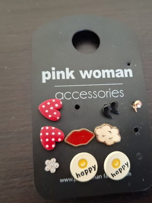 Pink Woman earrings like new, multicolor