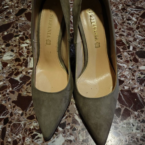 Stefania winter suede pumps used, size 37, khaki