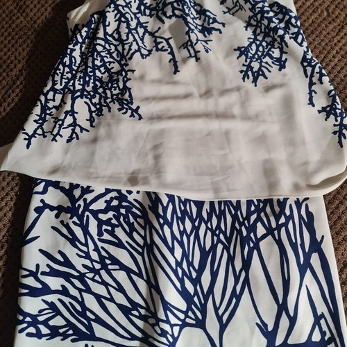 Φόρεμα Zara by Zeta Makripoulia σαν καινούργιο, άσπρο και μπλε, μέγεθος M