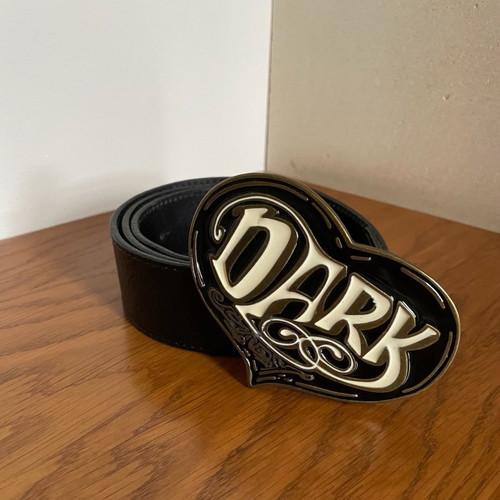 Leather belt Moschino jeans used, size 90 cm, bronze buckle