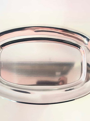 Винтидж неръждаем поднос за сервиране ROSTFREI 30см употребяван