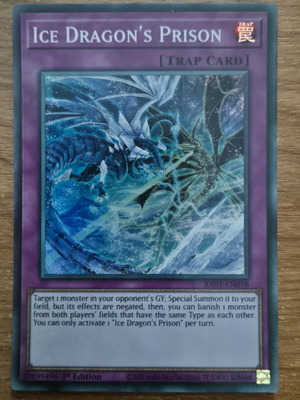 Ice Dragon's Prison RA01 trap card, Super Rare 1st edition
