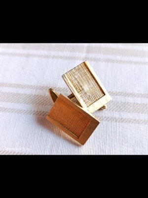Vintage cufflinks used, gold-colored