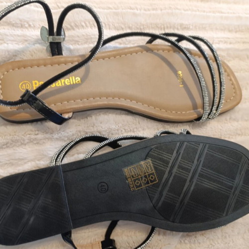 Passarella flat sandals with rhinestones size 40 new